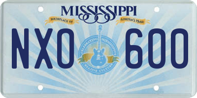MS license plate NXO600