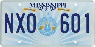 MS license plate NXO601