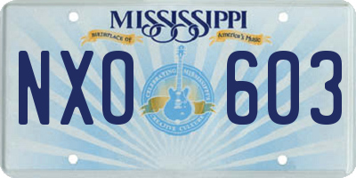 MS license plate NXO603