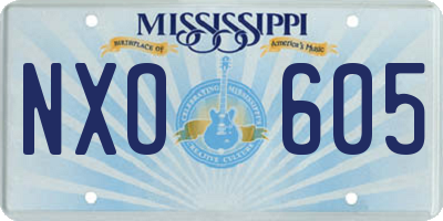 MS license plate NXO605