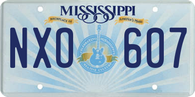 MS license plate NXO607