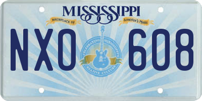 MS license plate NXO608