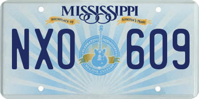MS license plate NXO609