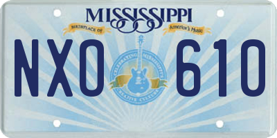 MS license plate NXO610