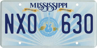 MS license plate NXO630