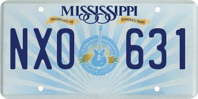MS license plate NXO631
