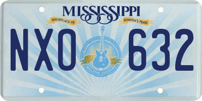 MS license plate NXO632
