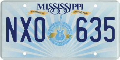 MS license plate NXO635