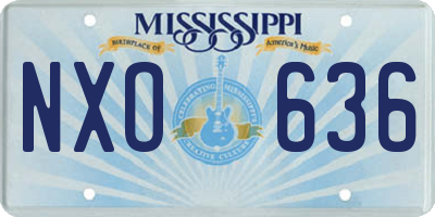 MS license plate NXO636