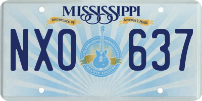 MS license plate NXO637
