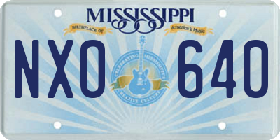 MS license plate NXO640