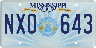 MS license plate NXO643