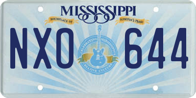MS license plate NXO644
