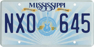 MS license plate NXO645