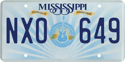MS license plate NXO649