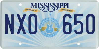 MS license plate NXO650