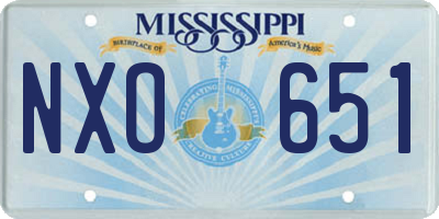 MS license plate NXO651