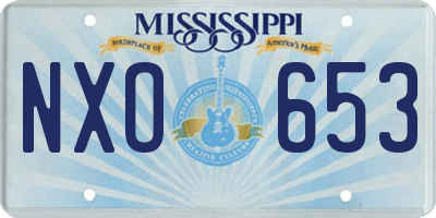 MS license plate NXO653