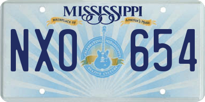 MS license plate NXO654