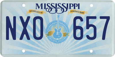 MS license plate NXO657
