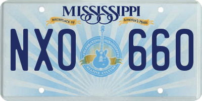MS license plate NXO660