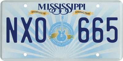 MS license plate NXO665