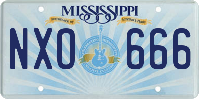 MS license plate NXO666