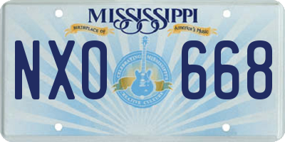 MS license plate NXO668