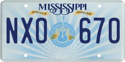MS license plate NXO670