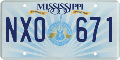 MS license plate NXO671