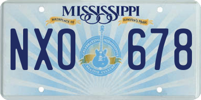 MS license plate NXO678