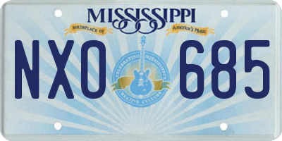 MS license plate NXO685