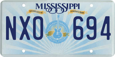 MS license plate NXO694