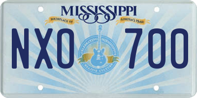 MS license plate NXO700