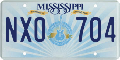 MS license plate NXO704