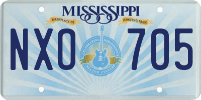 MS license plate NXO705