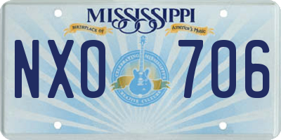 MS license plate NXO706