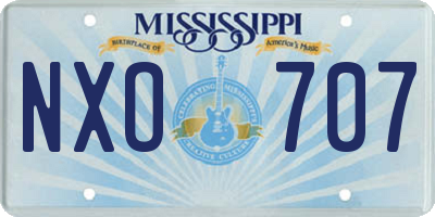 MS license plate NXO707