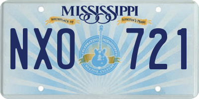 MS license plate NXO721