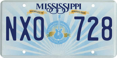 MS license plate NXO728