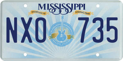 MS license plate NXO735