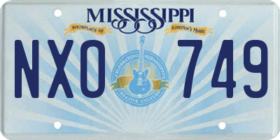 MS license plate NXO749