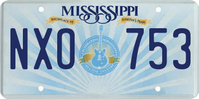 MS license plate NXO753