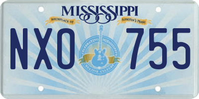 MS license plate NXO755