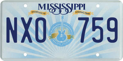 MS license plate NXO759