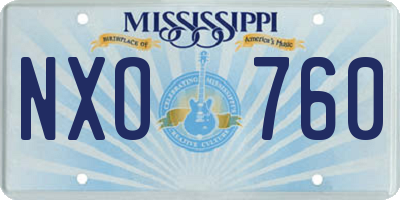MS license plate NXO760