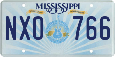 MS license plate NXO766