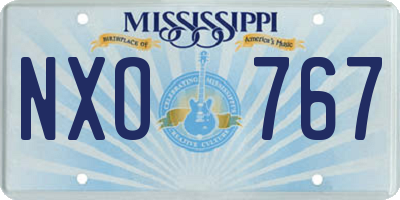 MS license plate NXO767