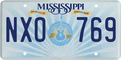 MS license plate NXO769