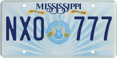 MS license plate NXO777